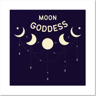 Moon Goddess Full Moon Pagan Wiccan Cheeky Witch® Posters and Art